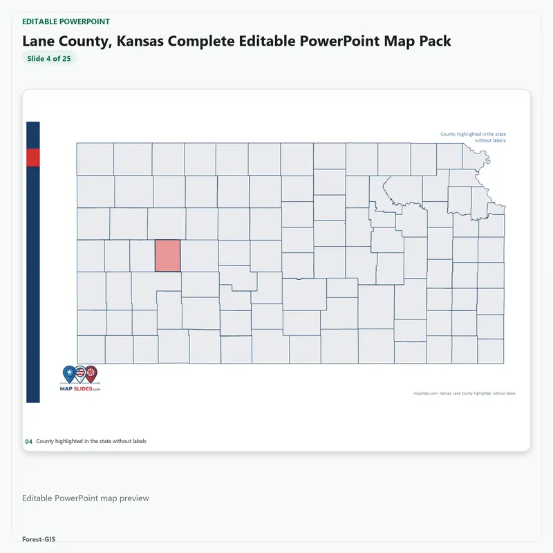 Lane County, Kansas Editable Map Pack - Image 4
