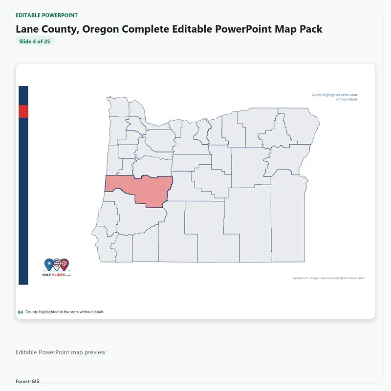 Lane County, Oregon Editable Map Pack - Image 4