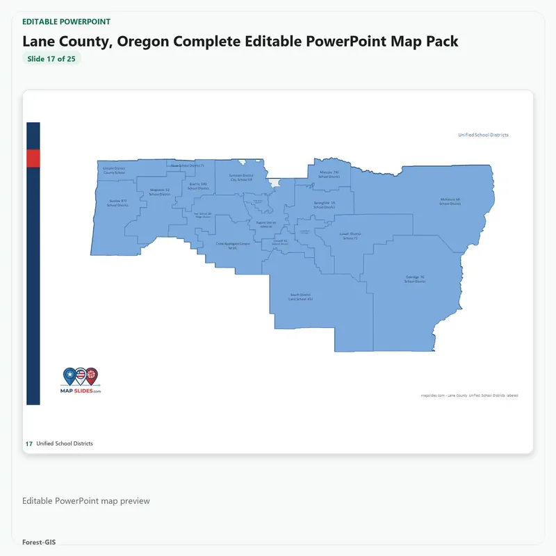 Lane County, Oregon Editable Map Pack - Image 5