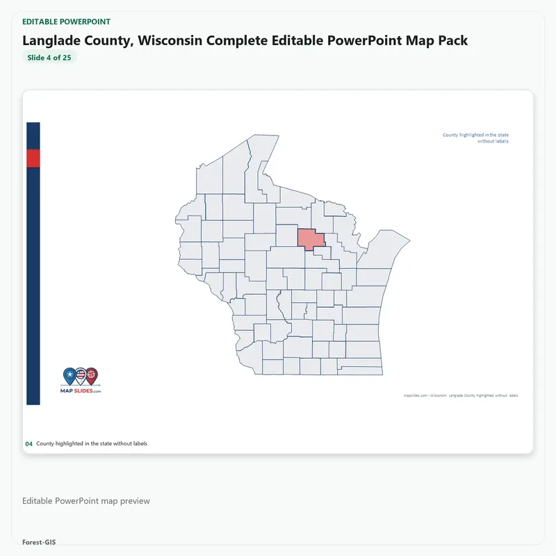 Langlade County, Wisconsin Editable Map Pack - Image 4