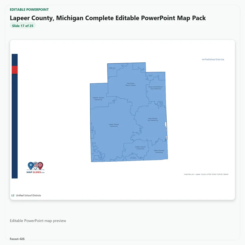 Lapeer County, Michigan Editable Map Pack - Image 5