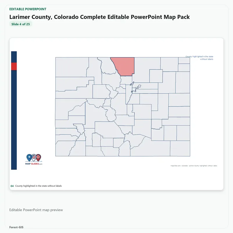 Larimer County, Colorado Editable Map Pack - Image 4
