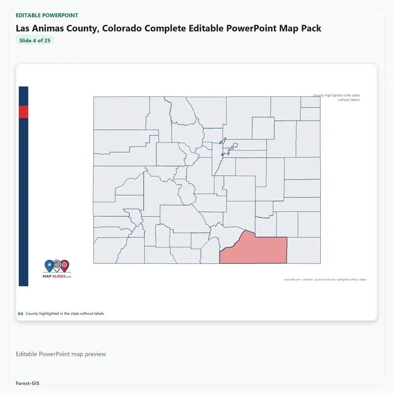 Las Animas County, Colorado Editable Map Pack - Image 4