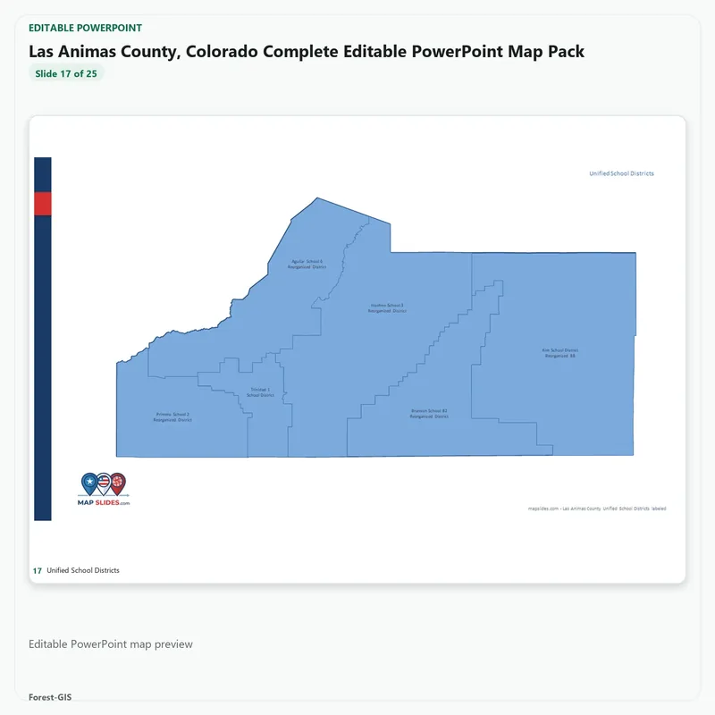 Las Animas County, Colorado Editable Map Pack - Image 5