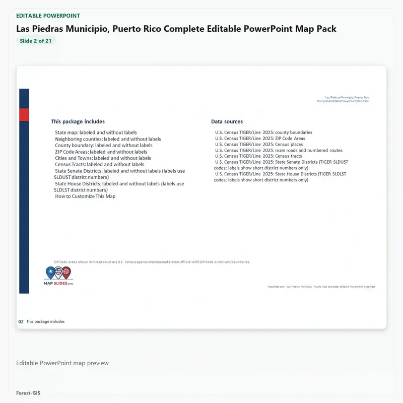 Las Piedras Municipio, Puerto Rico Editable Map Pack - Image 3