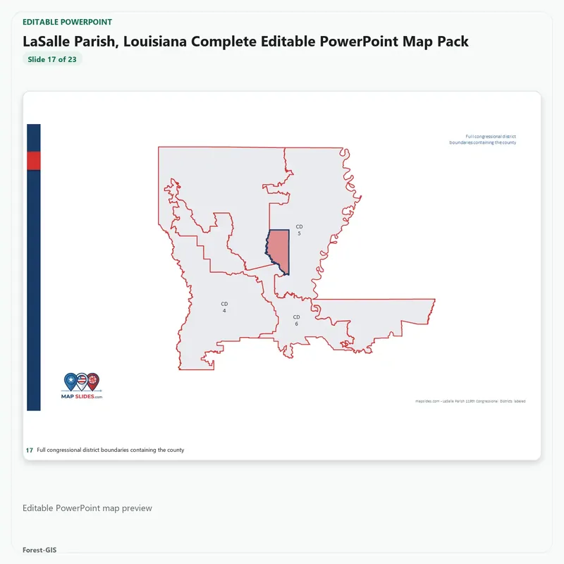 LaSalle Parish, Louisiana Editable Map Pack - Image 5