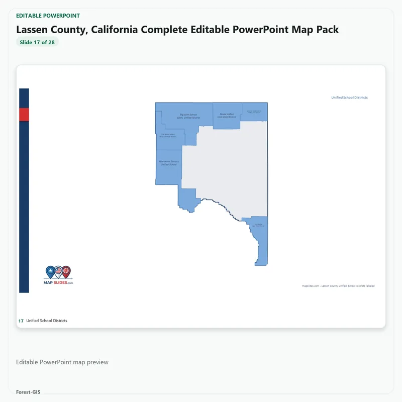 Lassen County, California Editable Map Pack - Image 5