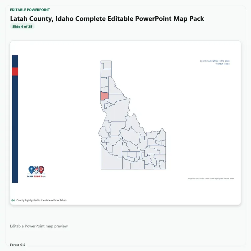 Latah County, Idaho Editable Map Pack - Image 4