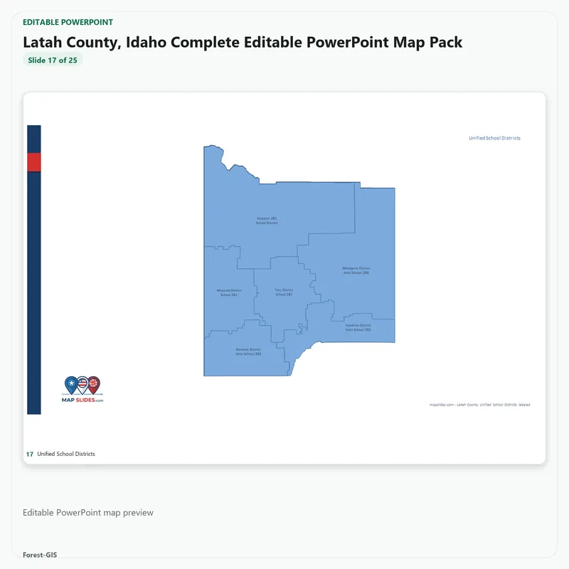Latah County, Idaho Editable Map Pack - Image 5