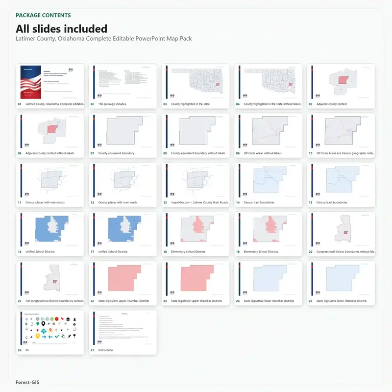 Latimer County, Oklahoma Editable Map Pack - Image 2