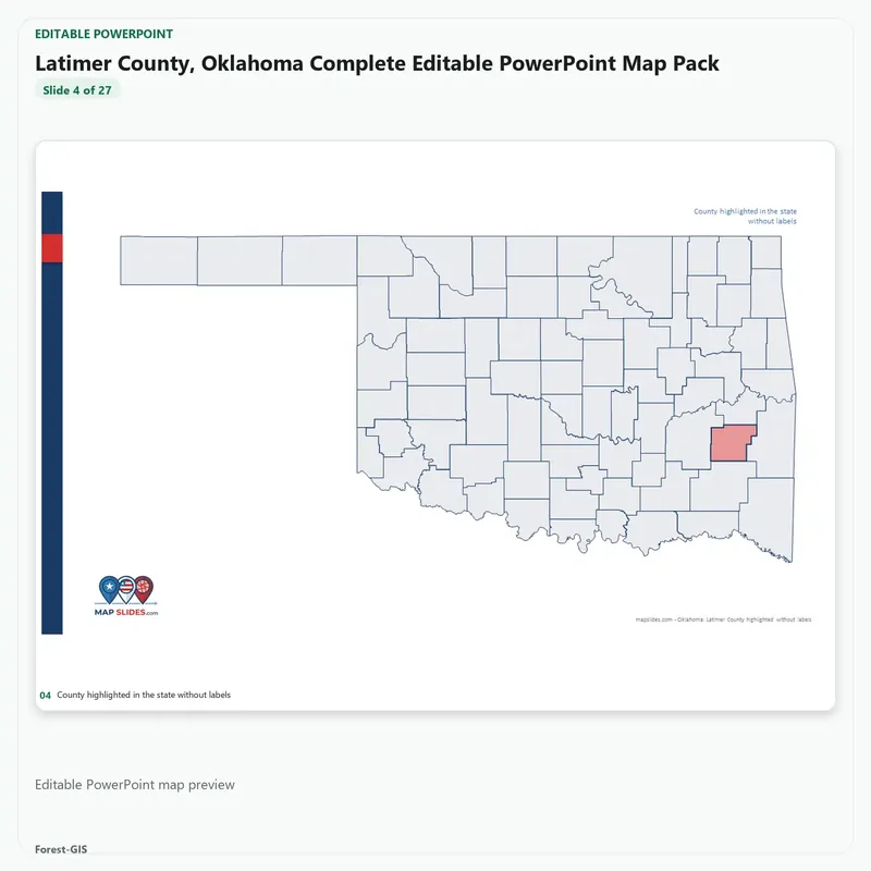 Latimer County, Oklahoma Editable Map Pack - Image 4
