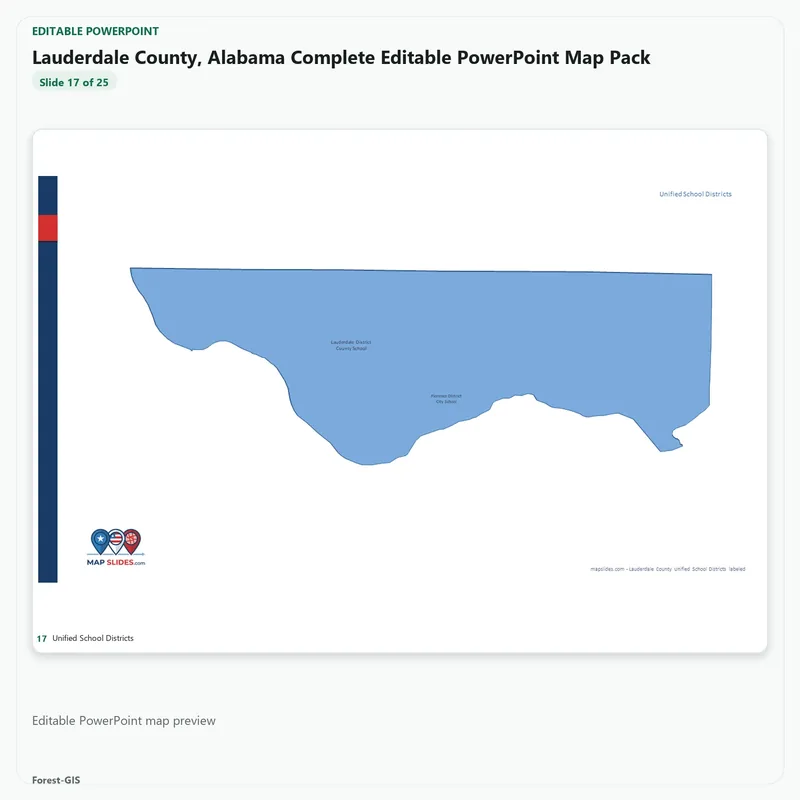 Lauderdale County, Alabama Editable Map Pack - Image 5
