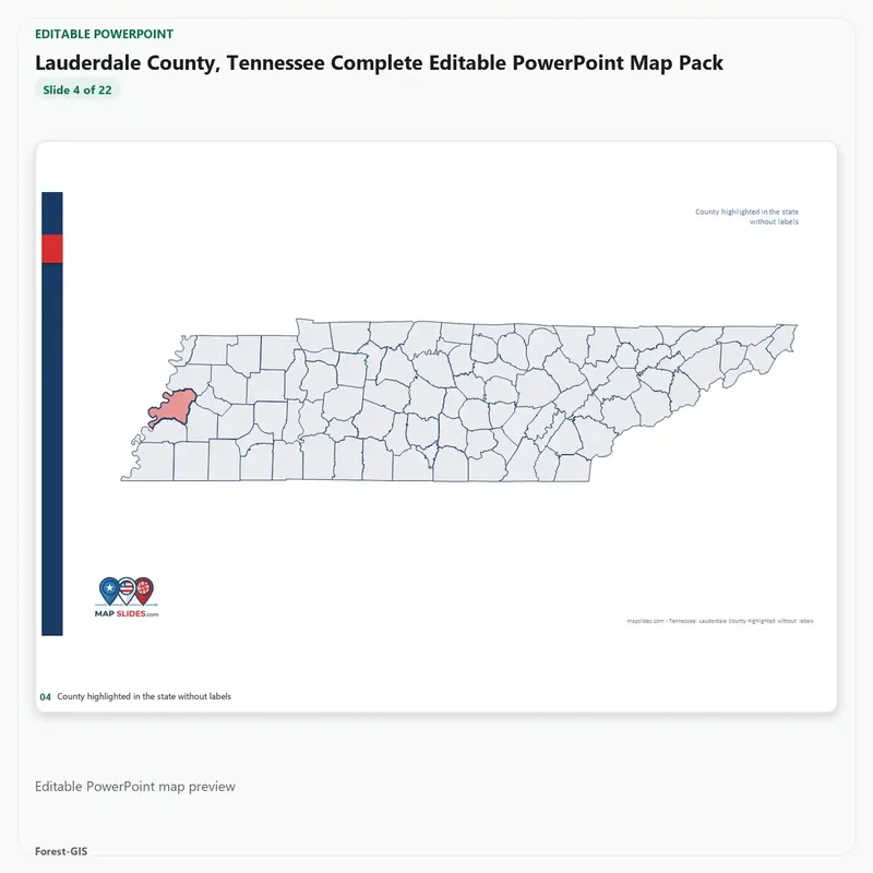Lauderdale County, Tennessee Editable Map Pack - Image 4