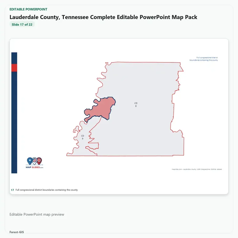 Lauderdale County, Tennessee Editable Map Pack - Image 5