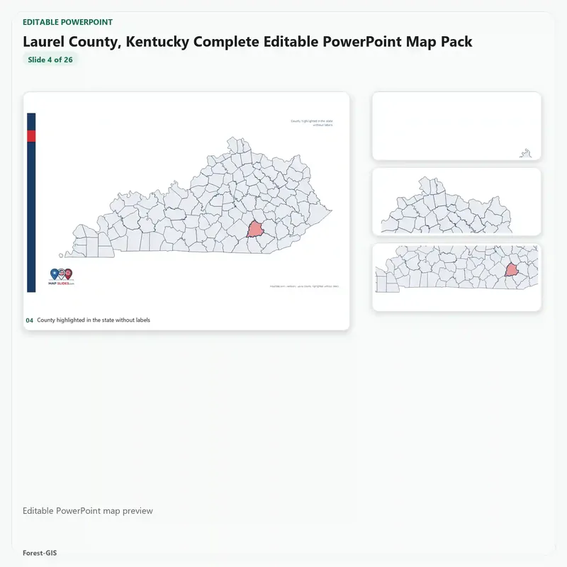 Laurel County, Kentucky Editable Map Pack - Image 4