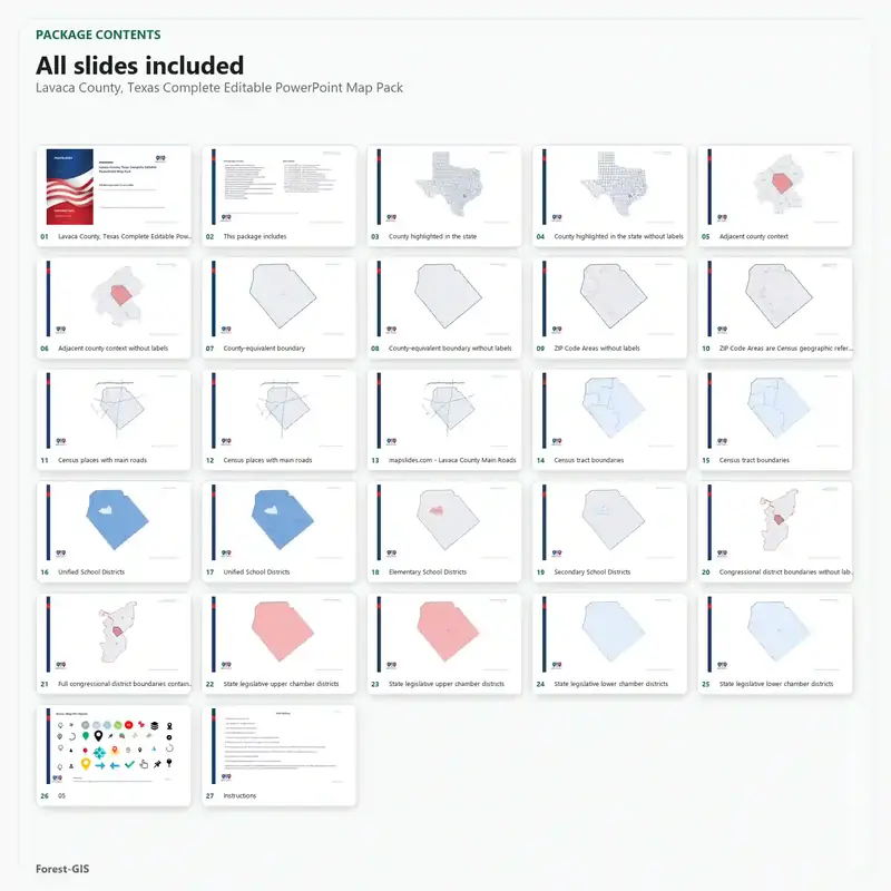 Lavaca County, Texas Editable Map Pack - Image 2