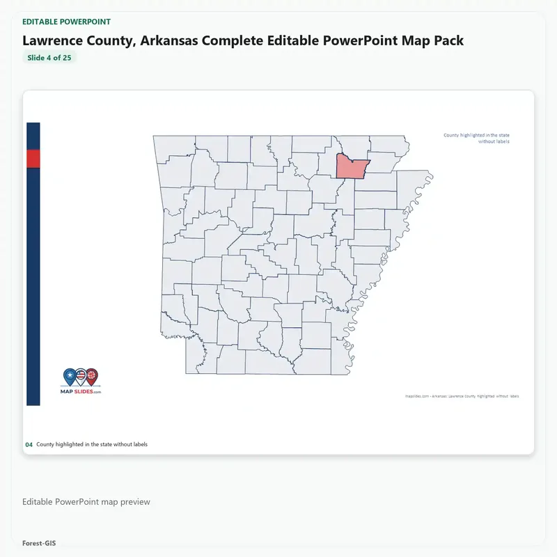 Lawrence County, Arkansas Editable Map Pack - Image 4