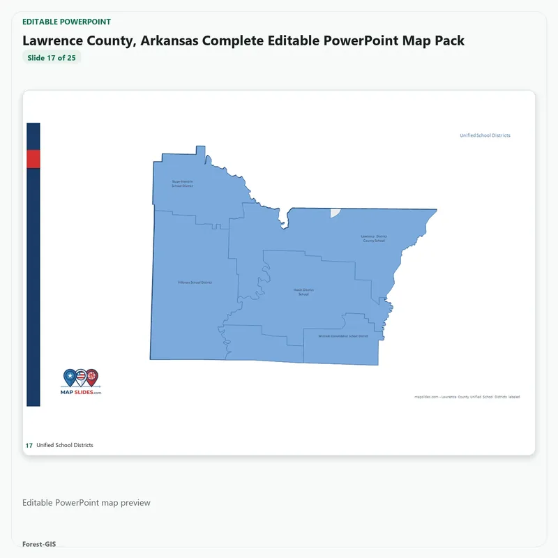 Lawrence County, Arkansas Editable Map Pack - Image 5