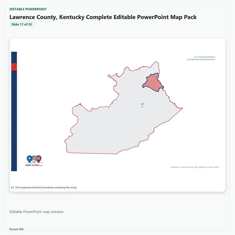 Lawrence County, Kentucky Editable Map Pack - Image 5