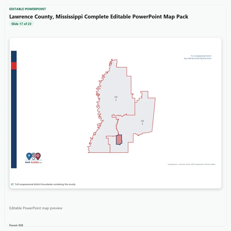 Lawrence County, Mississippi Editable Map Pack - Image 5