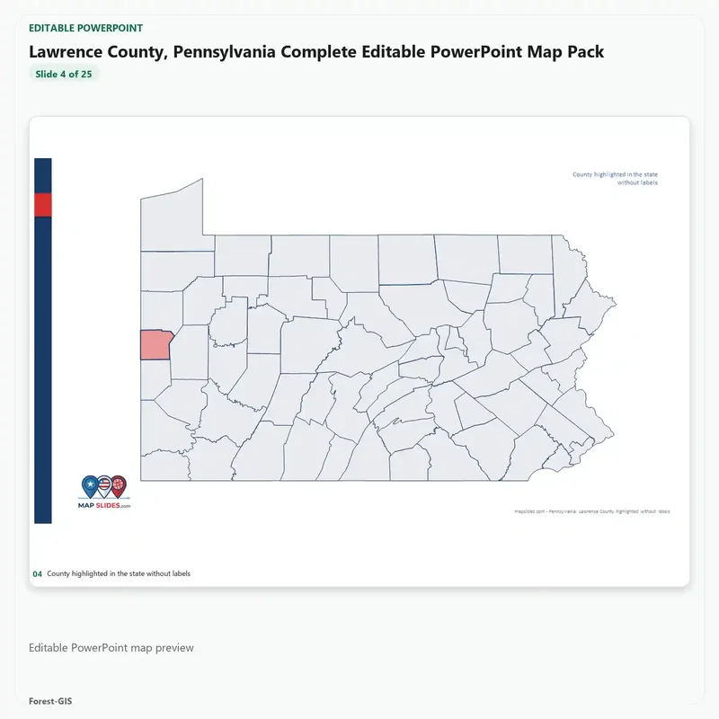 Lawrence County, Pennsylvania Editable Map Pack - Image 4
