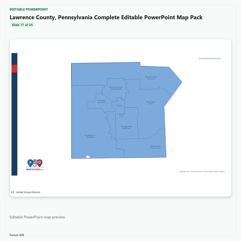Lawrence County, Pennsylvania Editable Map Pack - Image 5