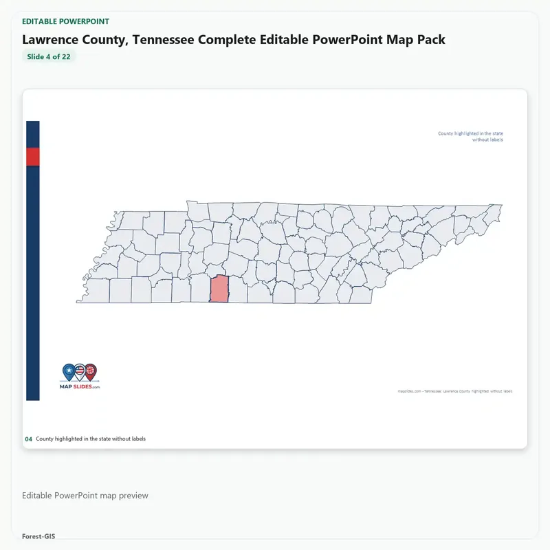 Lawrence County, Tennessee Editable Map Pack - Image 4