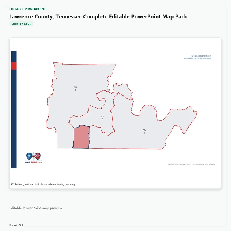 Lawrence County, Tennessee Editable Map Pack - Image 5
