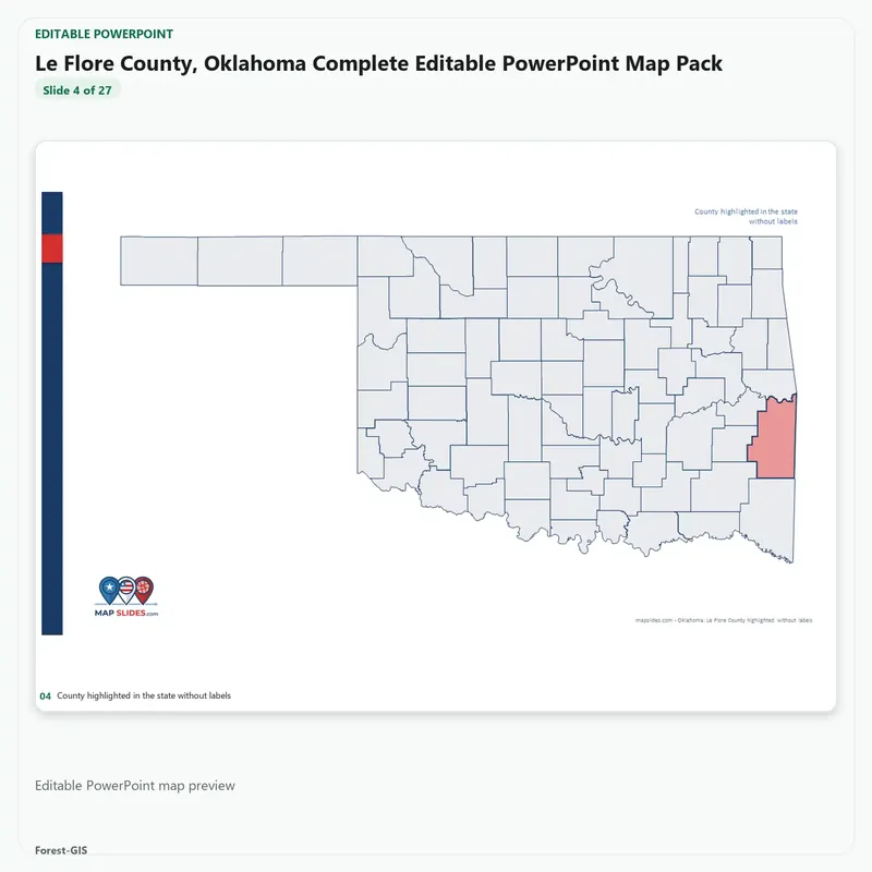 Le Flore County, Oklahoma Editable Map Pack - Image 4