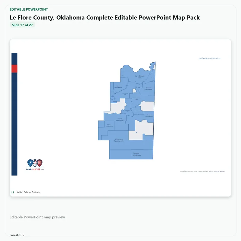 Le Flore County, Oklahoma Editable Map Pack - Image 5