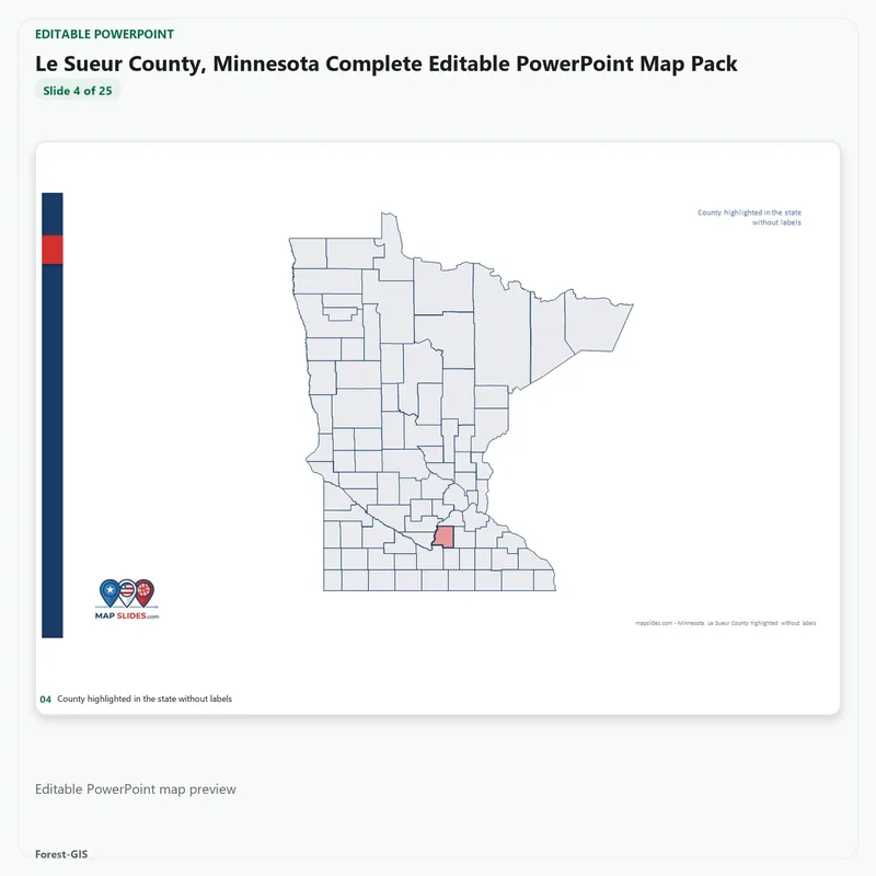 Le Sueur County, Minnesota Editable Map Pack - Image 4