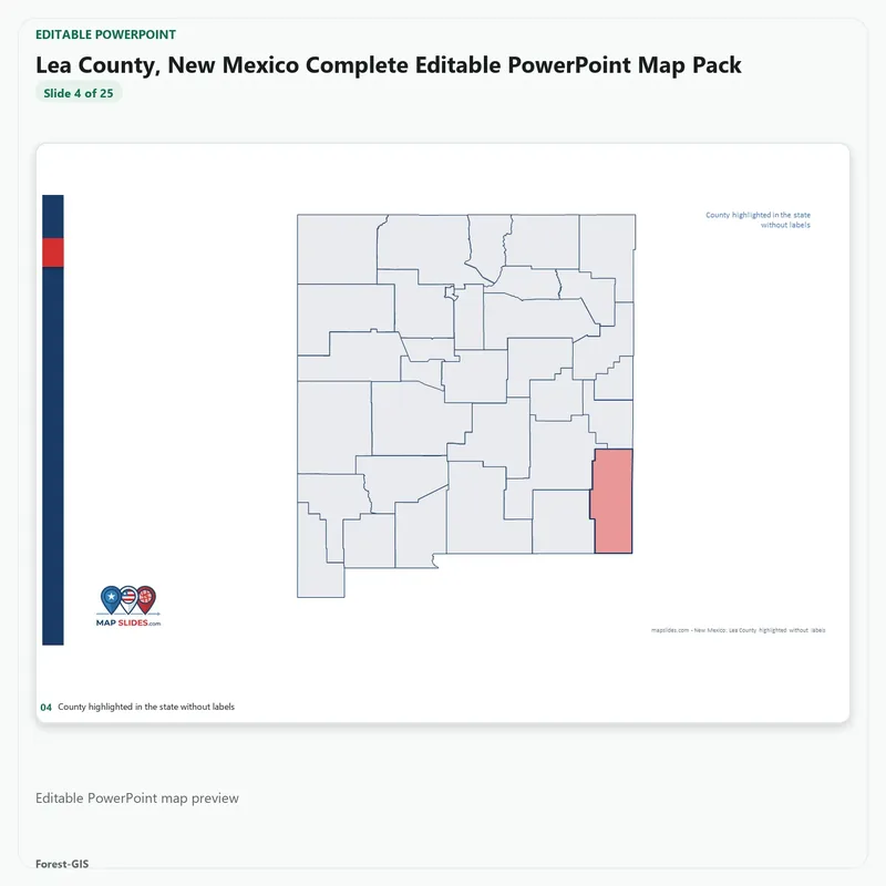 Lea County, New Mexico Editable Map Pack - Image 4