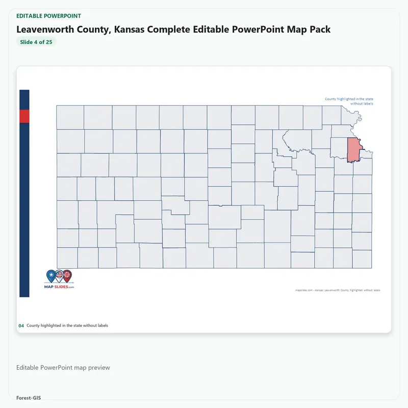 Leavenworth County, Kansas Editable Map Pack - Image 4