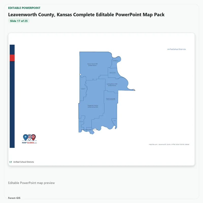 Leavenworth County, Kansas Editable Map Pack - Image 5