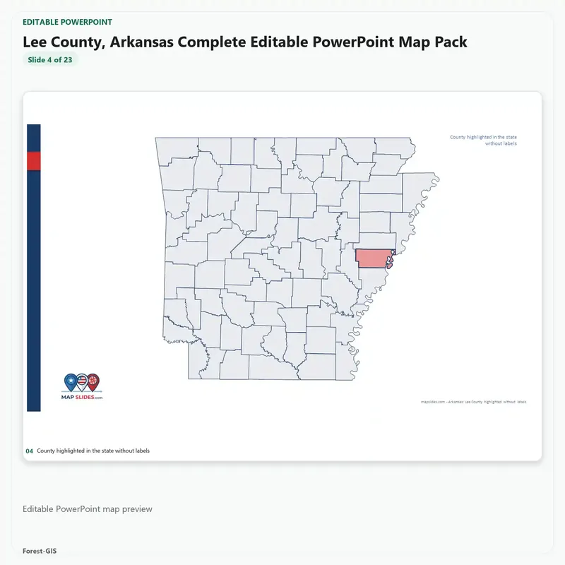 Lee County, Arkansas Editable Map Pack - Image 4