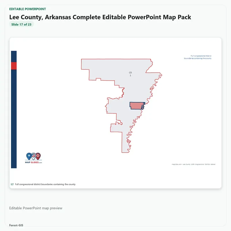 Lee County, Arkansas Editable Map Pack - Image 5