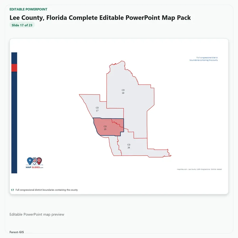 Lee County, Florida Editable Map Pack - Image 5