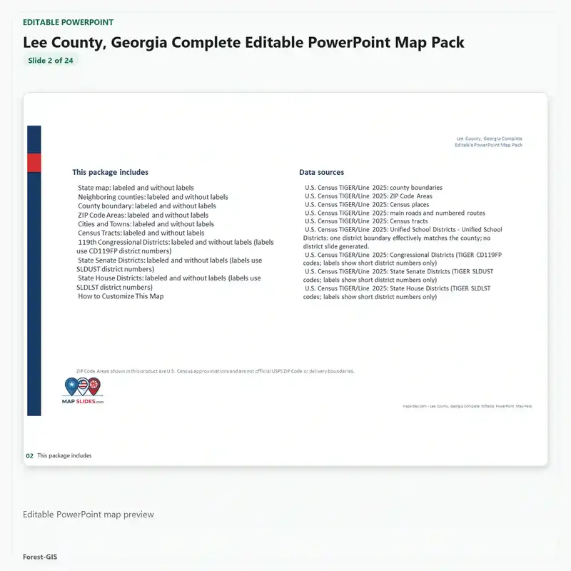 Lee County, Georgia Editable Map Pack - Image 3