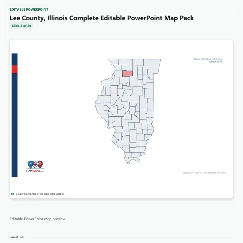Lee County, Illinois Editable Map Pack - Image 4
