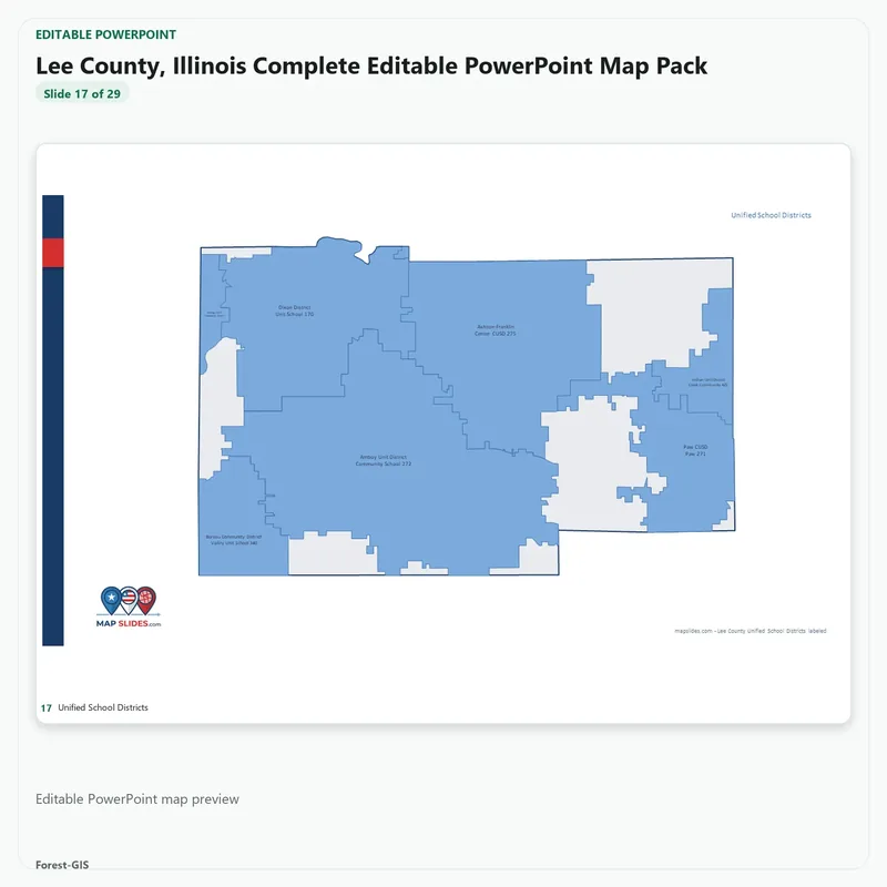 Lee County, Illinois Editable Map Pack - Image 5