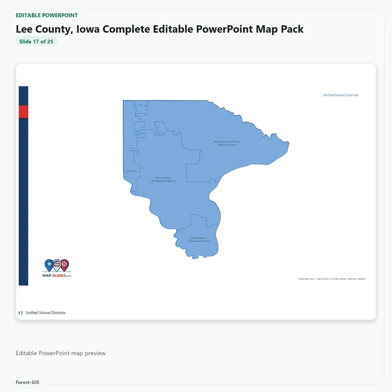 Lee County, Iowa Editable Map Pack - Image 5