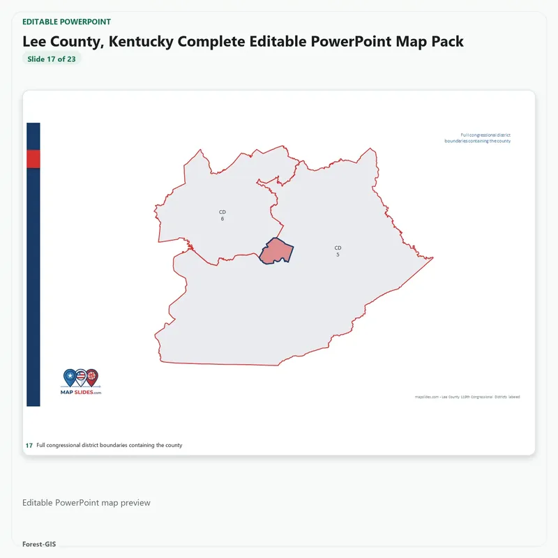 Lee County, Kentucky Editable Map Pack - Image 5