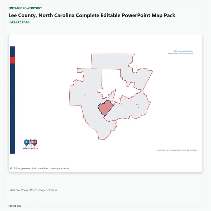 Lee County, North Carolina Editable Map Pack - Image 5
