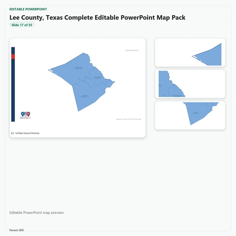 Lee County, Texas Editable Map Pack - Image 5
