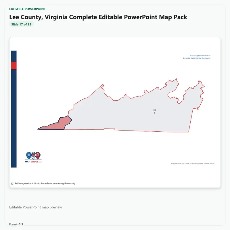 Lee County, Virginia Editable Map Pack - Image 5