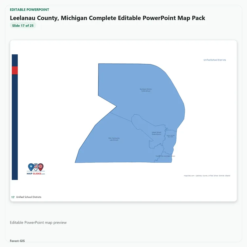 Leelanau County, Michigan Editable Map Pack - Image 5
