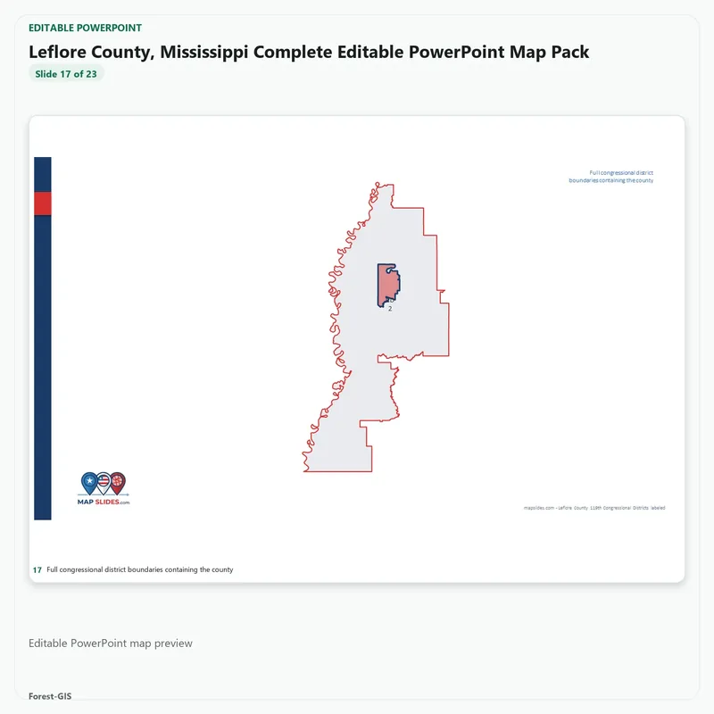 Leflore County, Mississippi Editable Map Pack - Image 5
