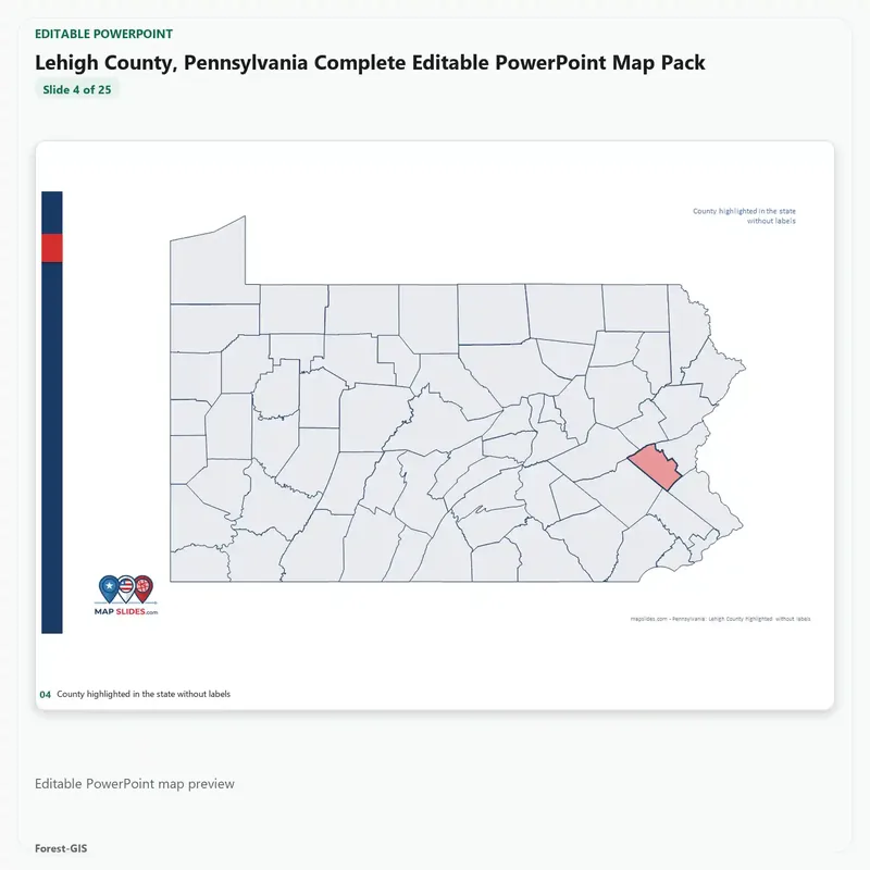 Lehigh County, Pennsylvania Editable Map Pack - Image 4