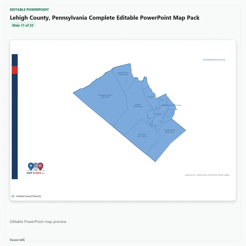 Lehigh County, Pennsylvania Editable Map Pack - Image 5