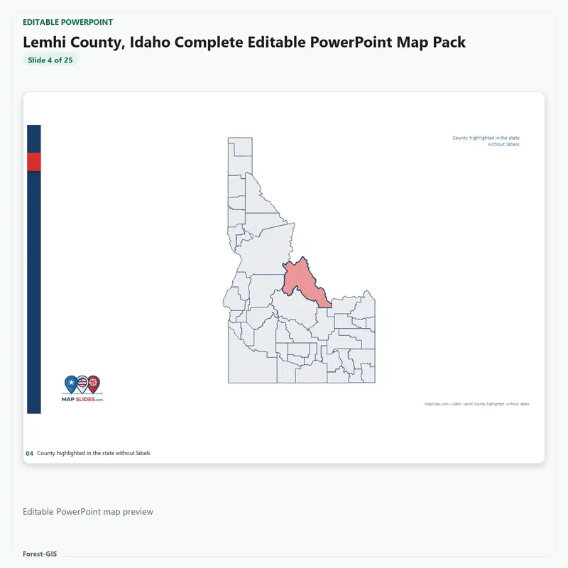 Lemhi County, Idaho Editable Map Pack - Image 4